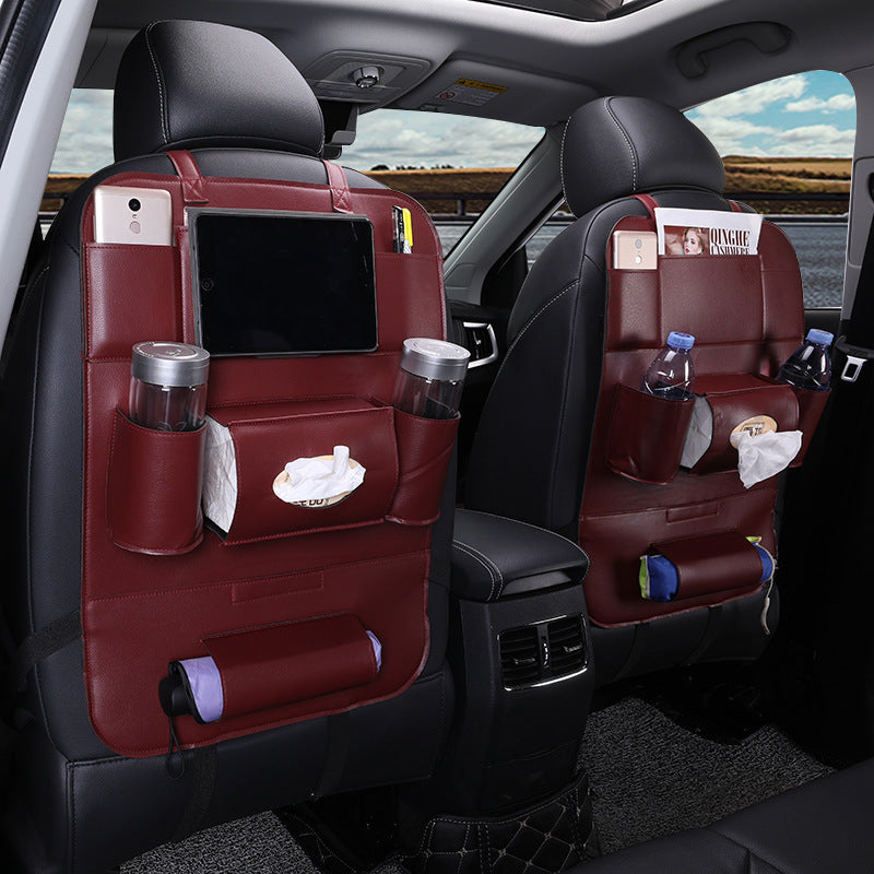 Car Interior Supplies Multifunctional Seat Back Leather Folding - IceAndFire
