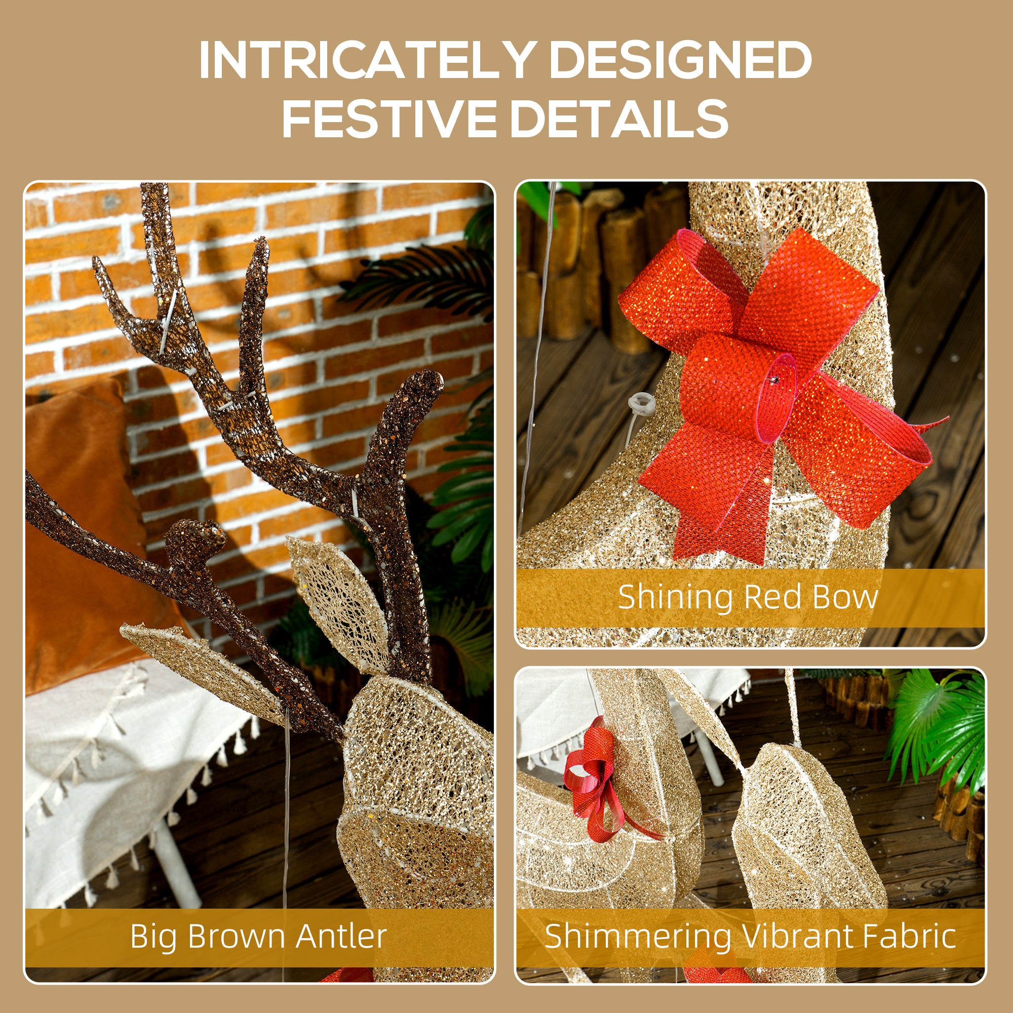 Lighted Reindeer Christmas Decorations